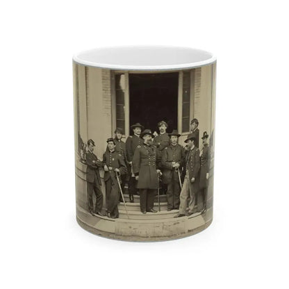 Brevet Major General Chas. Devens And Staff, Richmond, Va., April 1865 (U.S. Civil War) White Coffee Mug 11oz - Go Mug Yourself