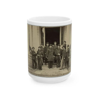 Brevet Major General Chas. Devens And Staff, Richmond, Va., April 1865 (U.S. Civil War) White Coffee Mug 15oz - Go Mug Yourself