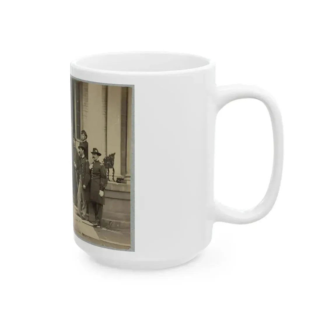Brevet Major General Chas. Devens And Staff, Richmond, Va., April 1865 (U.S. Civil War) White Coffee Mug - Go Mug Yourself