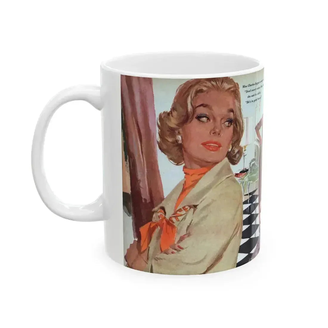 Bride In a Hurry, Redbook, July 1958 - White Coffee Mug - Go Mug Yourself