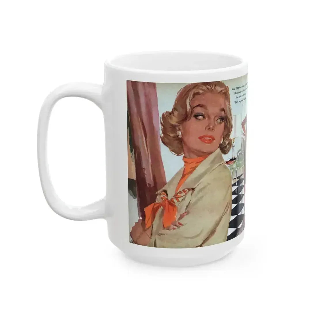 Bride In a Hurry, Redbook, July 1958 - White Coffee Mug - Go Mug Yourself