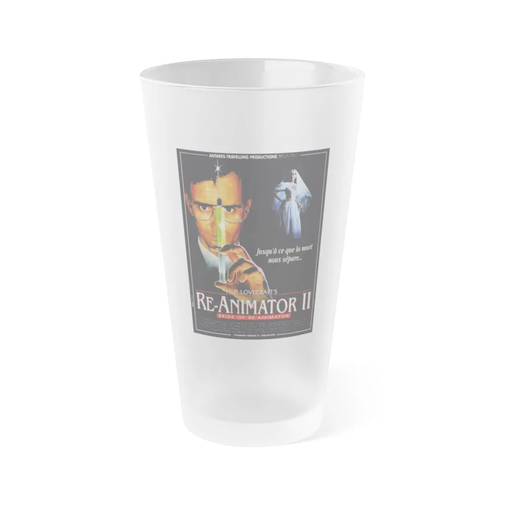 BRIDE OF RE-ANIMATOR (FRENCH) 1990 Movie Poster - Frosted Pint Glass 16oz-16oz-Frosted-Go Mug Yourself