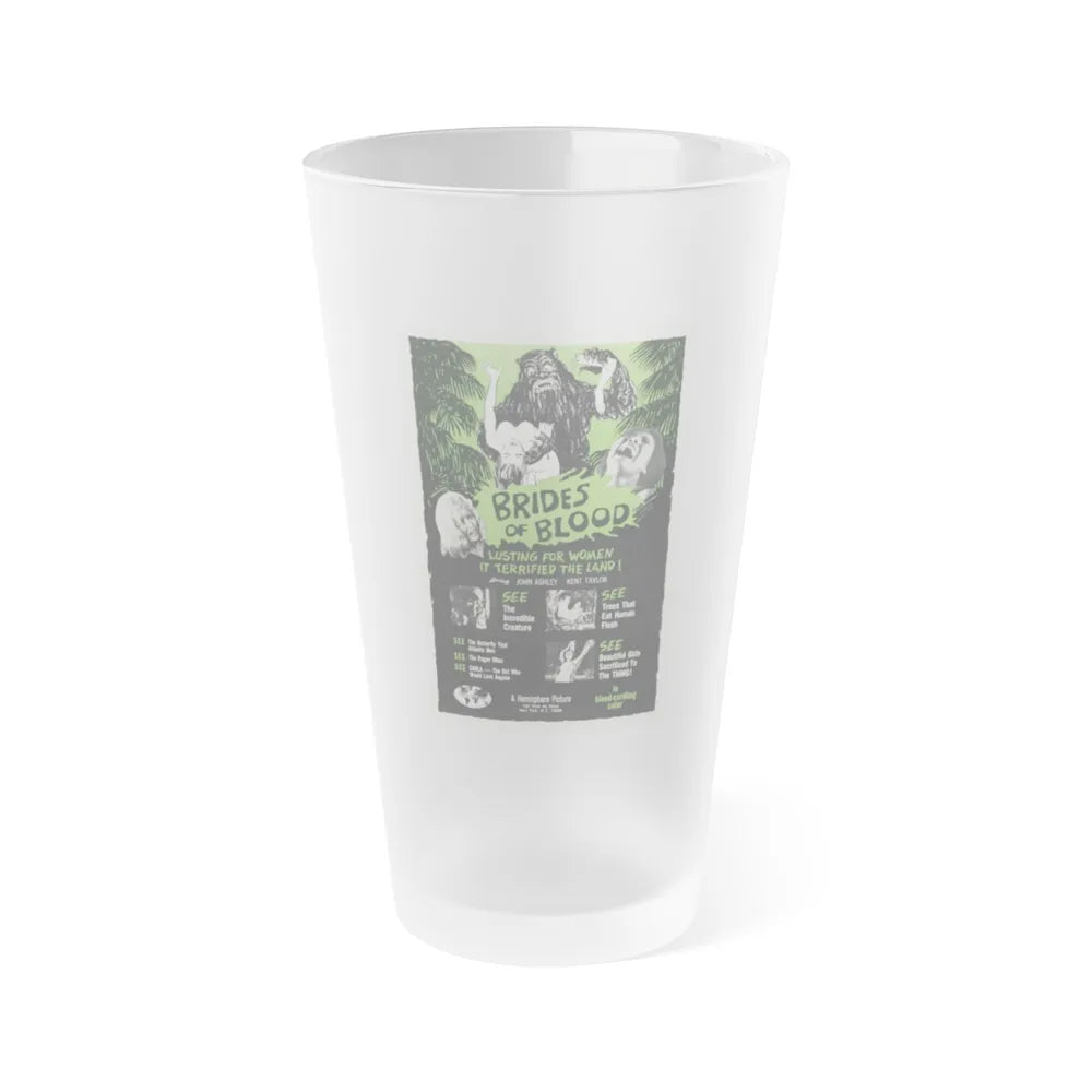 BRIDES OF BLOOD 1968 Movie Poster - Frosted Pint Glass 16oz-16oz-Frosted-Go Mug Yourself