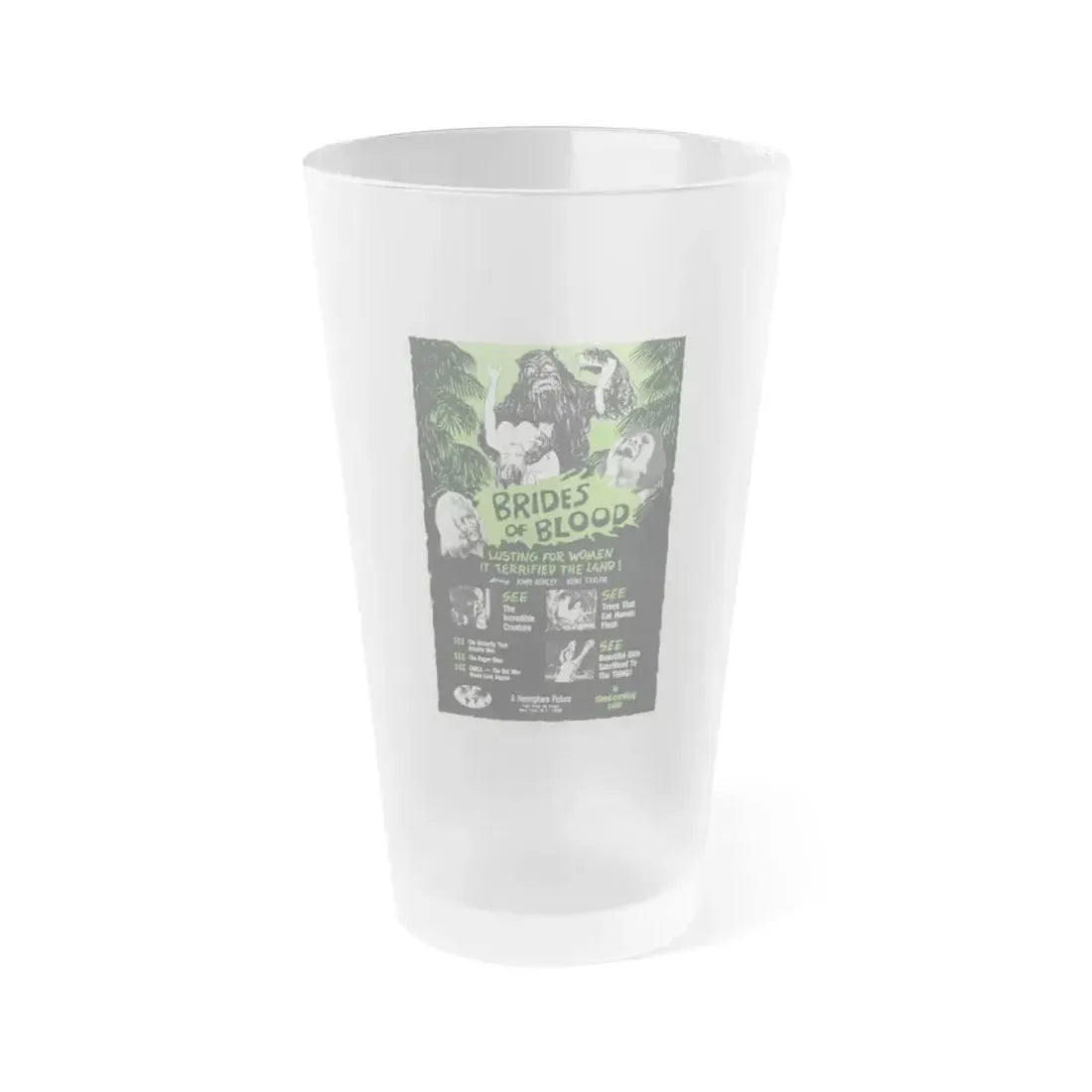 BRIDES OF BLOOD 1968 Movie Poster - Frosted Pint Glass 16oz 16oz Frosted - Go Mug Yourself