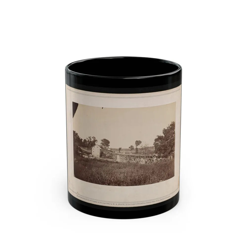 Bridge Across The Rappahannock, North View (U.S. Civil War) Black Coffee Mug-11oz-Go Mug Yourself