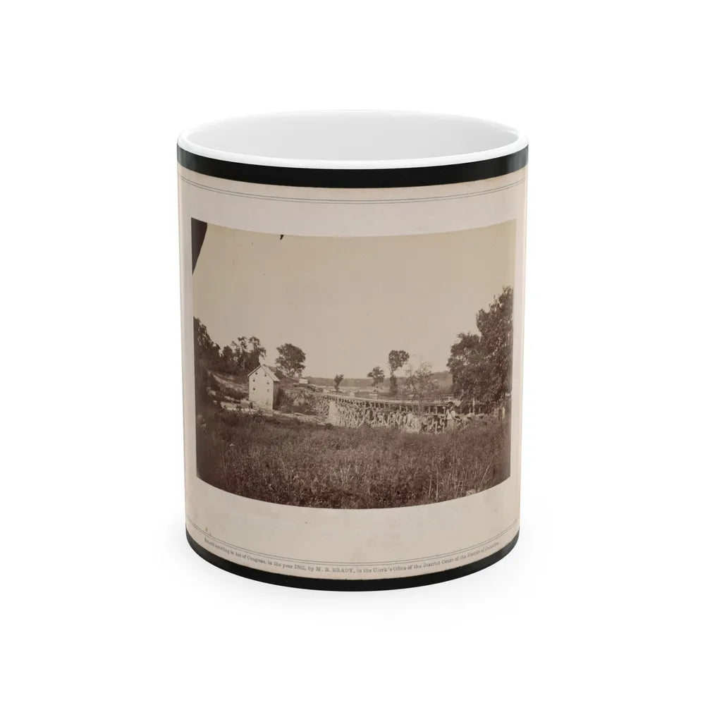 Bridge Across The Rappahannock, North View (U.S. Civil War) White Coffee Mug-11oz-Go Mug Yourself