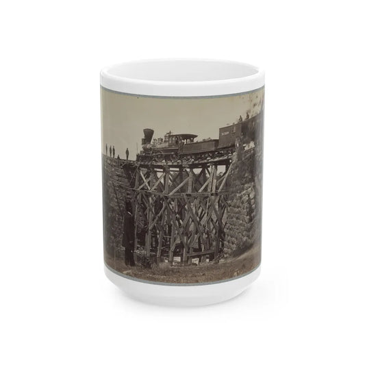 Bridge On Orange & Alexandria Railroad (U.S. Civil War) White Coffee Mug-15oz-Go Mug Yourself