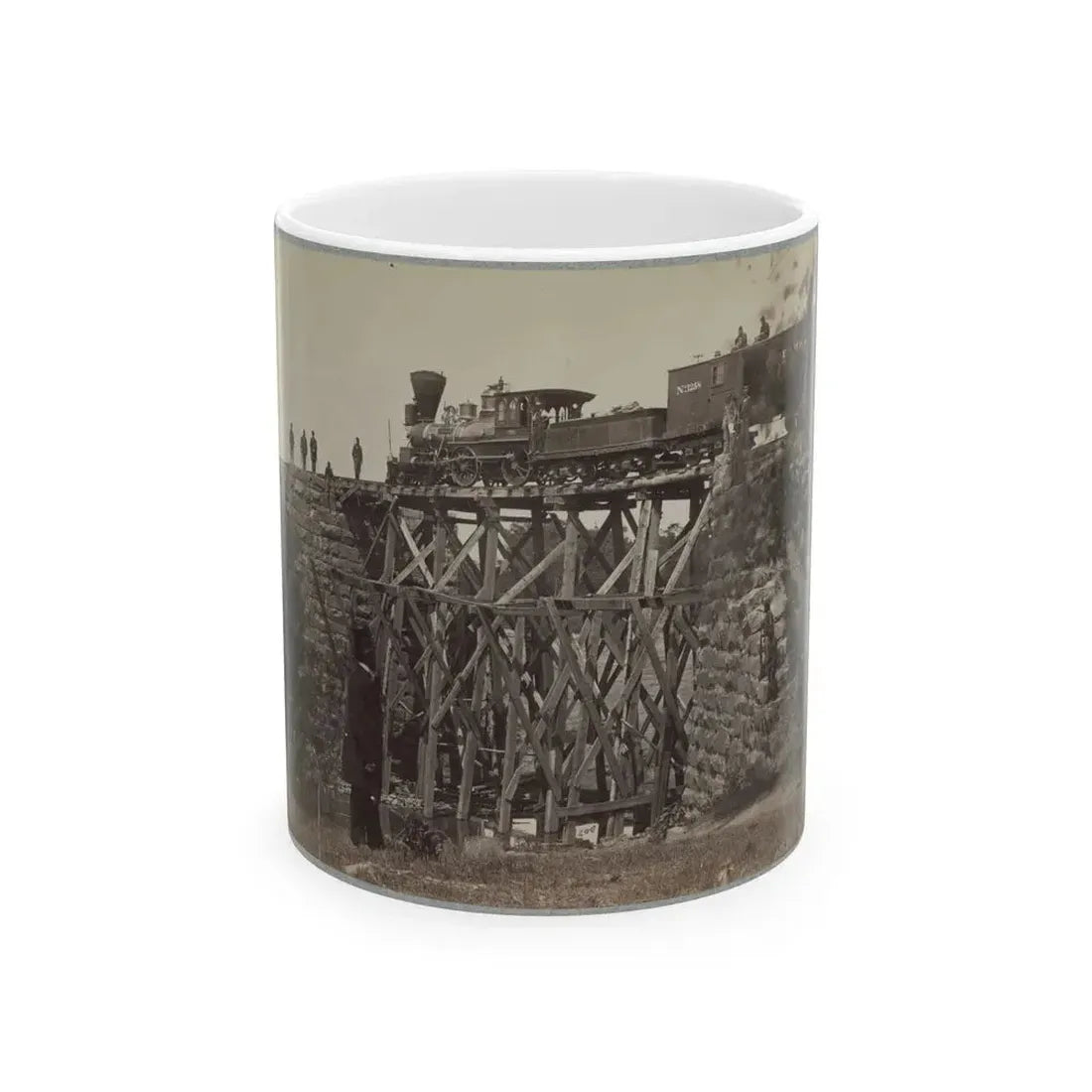 Bridge On Orange & Alexandria Railroad (U.S. Civil War) White Coffee Mug 11oz - Go Mug Yourself