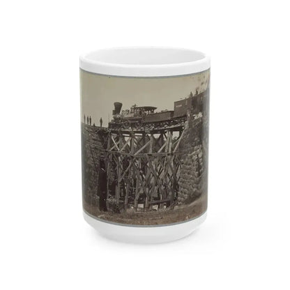Bridge On Orange & Alexandria Railroad (U.S. Civil War) White Coffee Mug 15oz - Go Mug Yourself