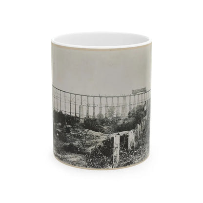 Bridge Over Running Water Creek Destroyed During The Civil War (U.S. Civil War) White Coffee Mug-11oz-Go Mug Yourself