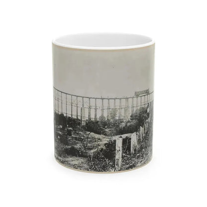 Bridge Over Running Water Creek Destroyed During The Civil War (U.S. Civil War) White Coffee Mug 11oz - Go Mug Yourself