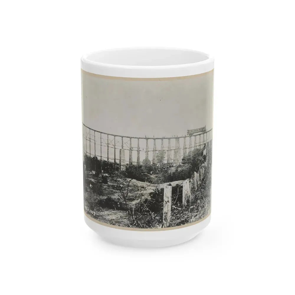 Bridge Over Running Water Creek Destroyed During The Civil War (U.S. Civil War) White Coffee Mug 15oz - Go Mug Yourself
