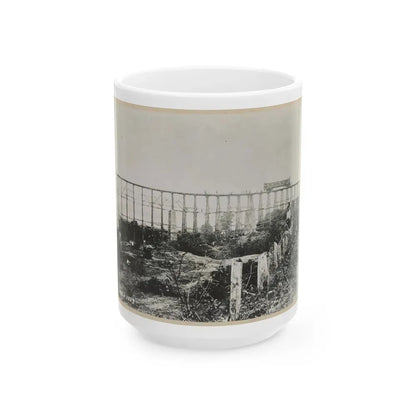 Bridge Over Running Water Creek Destroyed During The Civil War (U.S. Civil War) White Coffee Mug 15oz - Go Mug Yourself