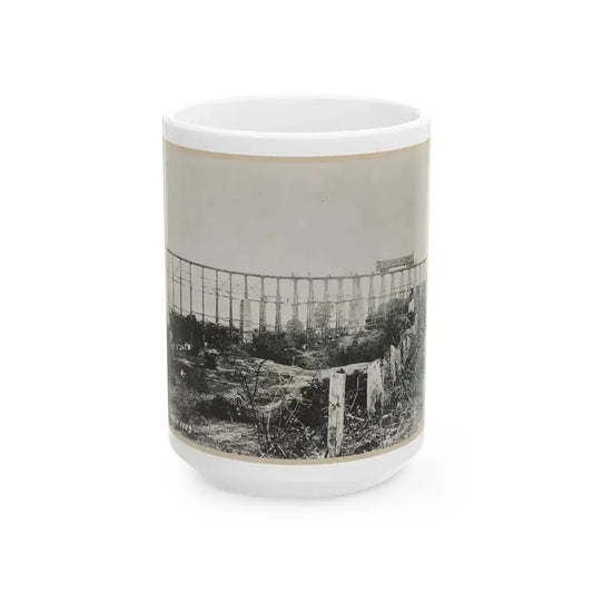 Bridge Over Running Water Creek Destroyed During The Civil War (U.S. Civil War) White Coffee Mug 15oz - Go Mug Yourself