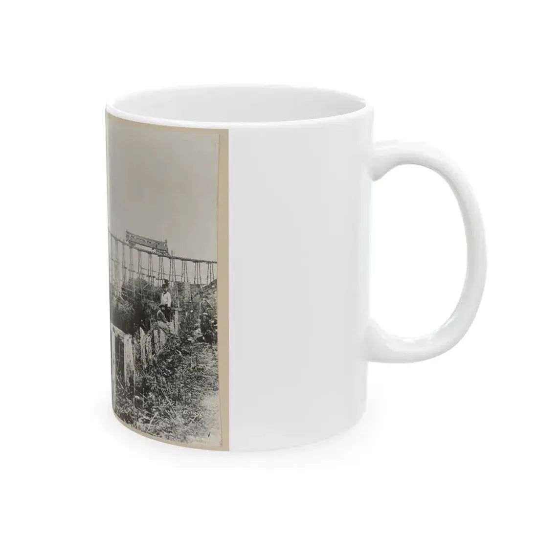 Bridge Over Running Water Creek Destroyed During The Civil War (U.S. Civil War) White Coffee Mug - Go Mug Yourself