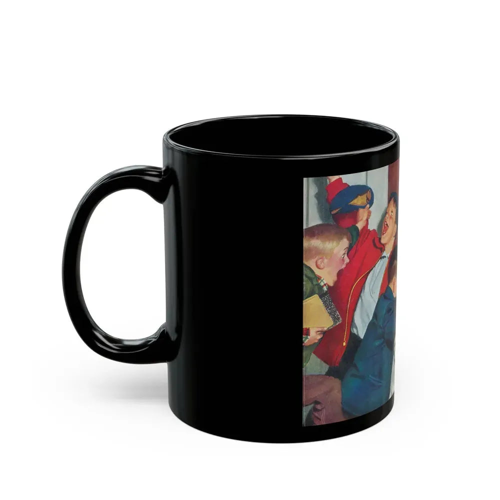 Bridge Party Disaster in Making, The Saturday Evening Post cover, Dec. 20, 1952 - Black Coffee Mug - Go Mug Yourself