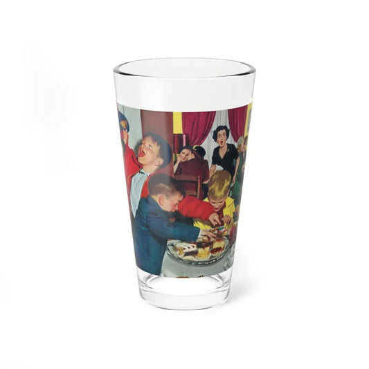 Bridge Party Disaster in Making, The Saturday Evening Post cover, Dec. 20, 1952 (Magazine Illustration) Pint Glass 16oz 16oz - Go Mug Yourself