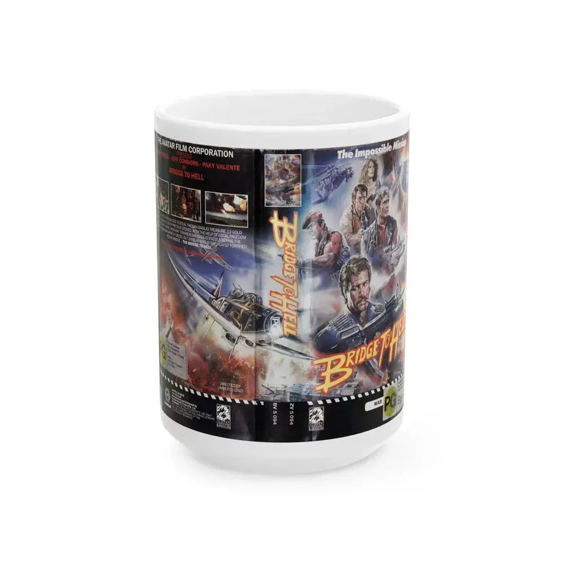 BRIDGE TO HELL (VHS COVER) - White Coffee Mug 15oz - Go Mug Yourself