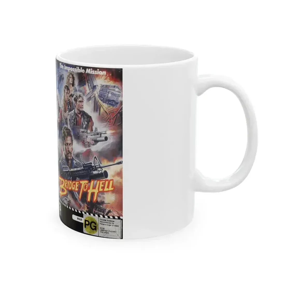 BRIDGE TO HELL (VHS COVER) - White Coffee Mug - Go Mug Yourself
