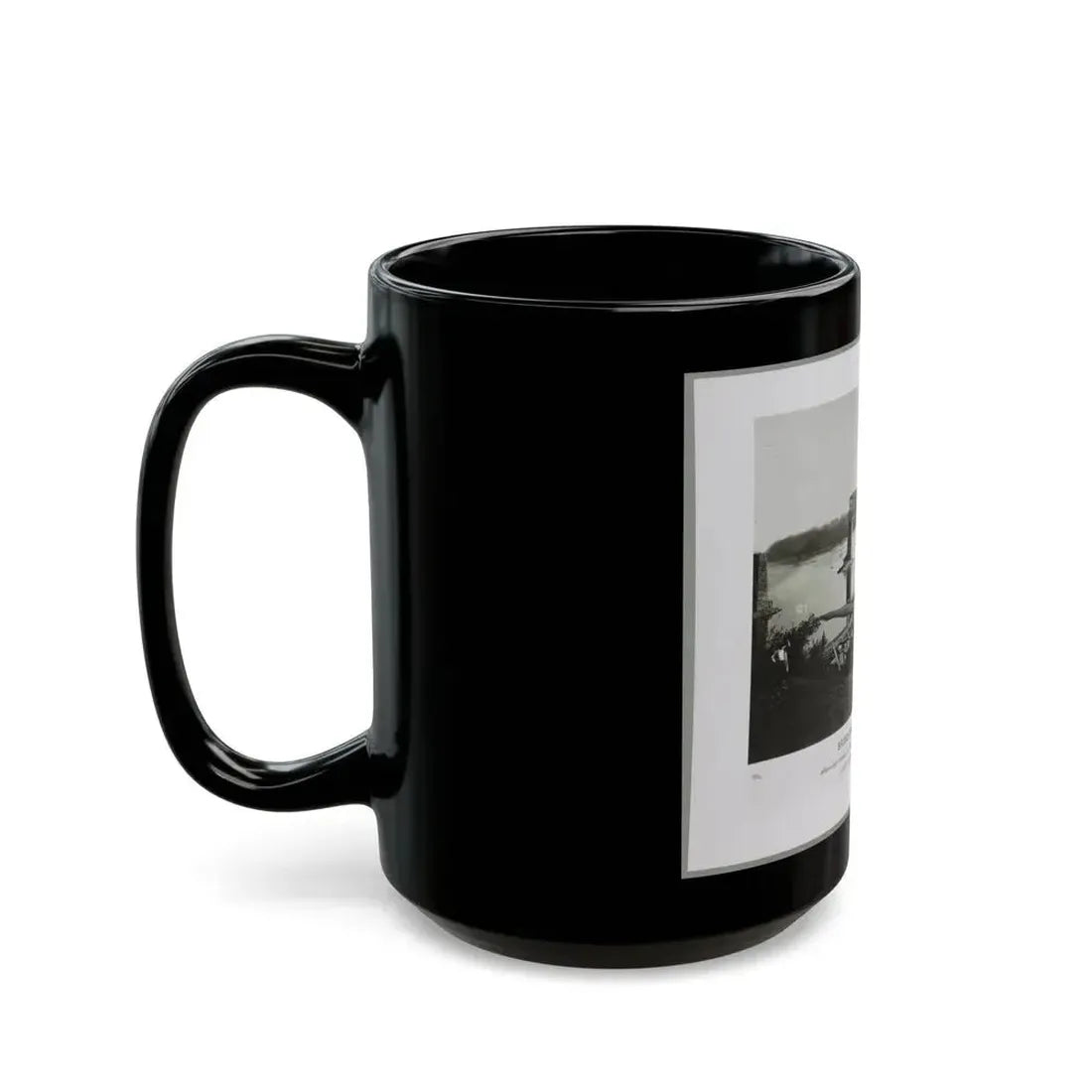 Bridgeport, Tenn. (I.E. Alabama), 1864, Showing Ruins Of Nashville & Chattanooga R.R. Bridge And Construction Of A Pontoon Bridge (U.S. Civil War) Black Coffee Mug - Go Mug Yourself