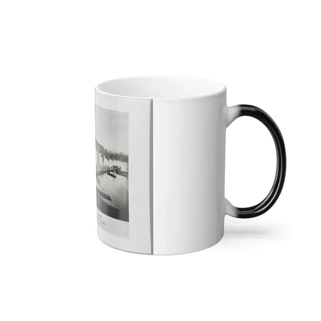 Bridgeport, Tenn. (I.E. Alabama), 1864, Showing Ruins of Nashville & Chattanooga R.R. Bridge and Construction of a Pontoon Bridge (U.S. Civil War) Color Changing Coffee Mug 11oz - Go Mug Yourself