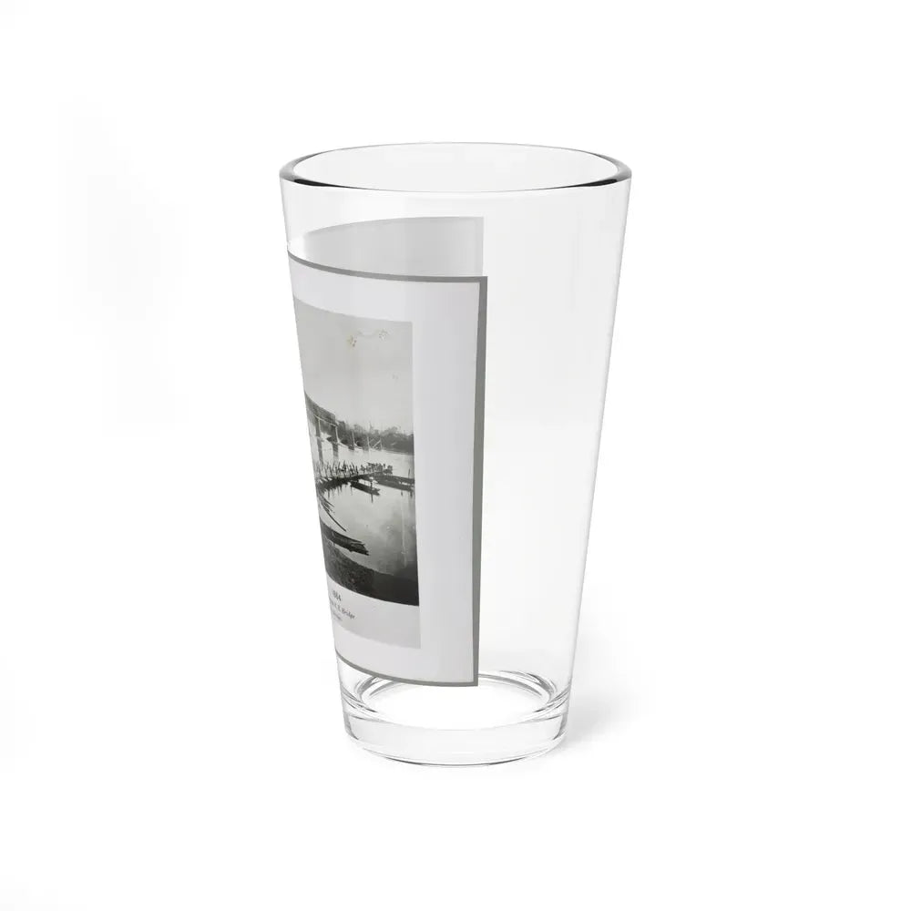 Bridgeport, Tenn. (I.E. Alabama), 1864, Showing Ruins Of Nashville & Chattanooga R.R. Bridge And Construction Of A Pontoon Bridge (U.S. Civil War) Pint Glass 16oz - Go Mug Yourself