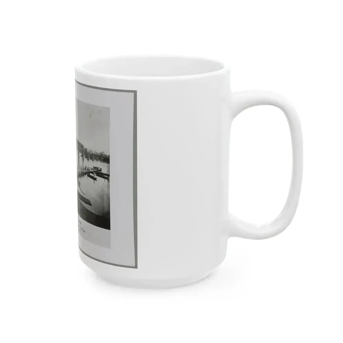 Bridgeport, Tenn. (I.E. Alabama), 1864, Showing Ruins Of Nashville & Chattanooga R.R. Bridge And Construction Of A Pontoon Bridge (U.S. Civil War) White Coffee Mug - Go Mug Yourself
