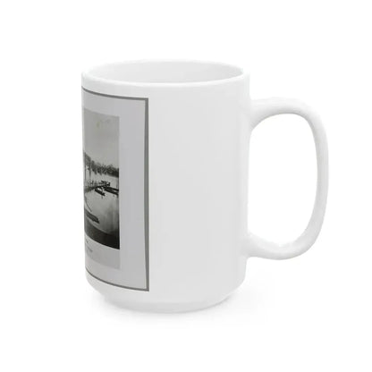 Bridgeport, Tenn. (I.E. Alabama), 1864, Showing Ruins Of Nashville & Chattanooga R.R. Bridge And Construction Of A Pontoon Bridge (U.S. Civil War) White Coffee Mug - Go Mug Yourself