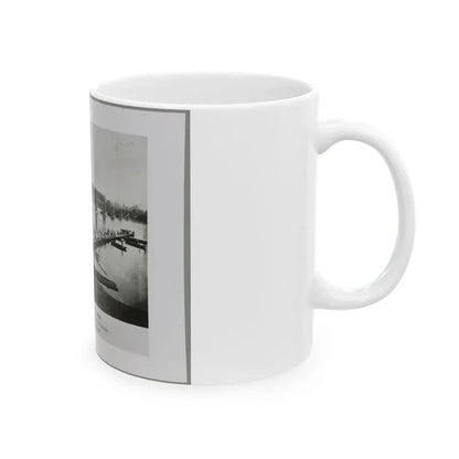Bridgeport, Tenn. (I.E. Alabama), 1864, Showing Ruins Of Nashville & Chattanooga R.R. Bridge And Construction Of A Pontoon Bridge (U.S. Civil War) White Coffee Mug - Go Mug Yourself