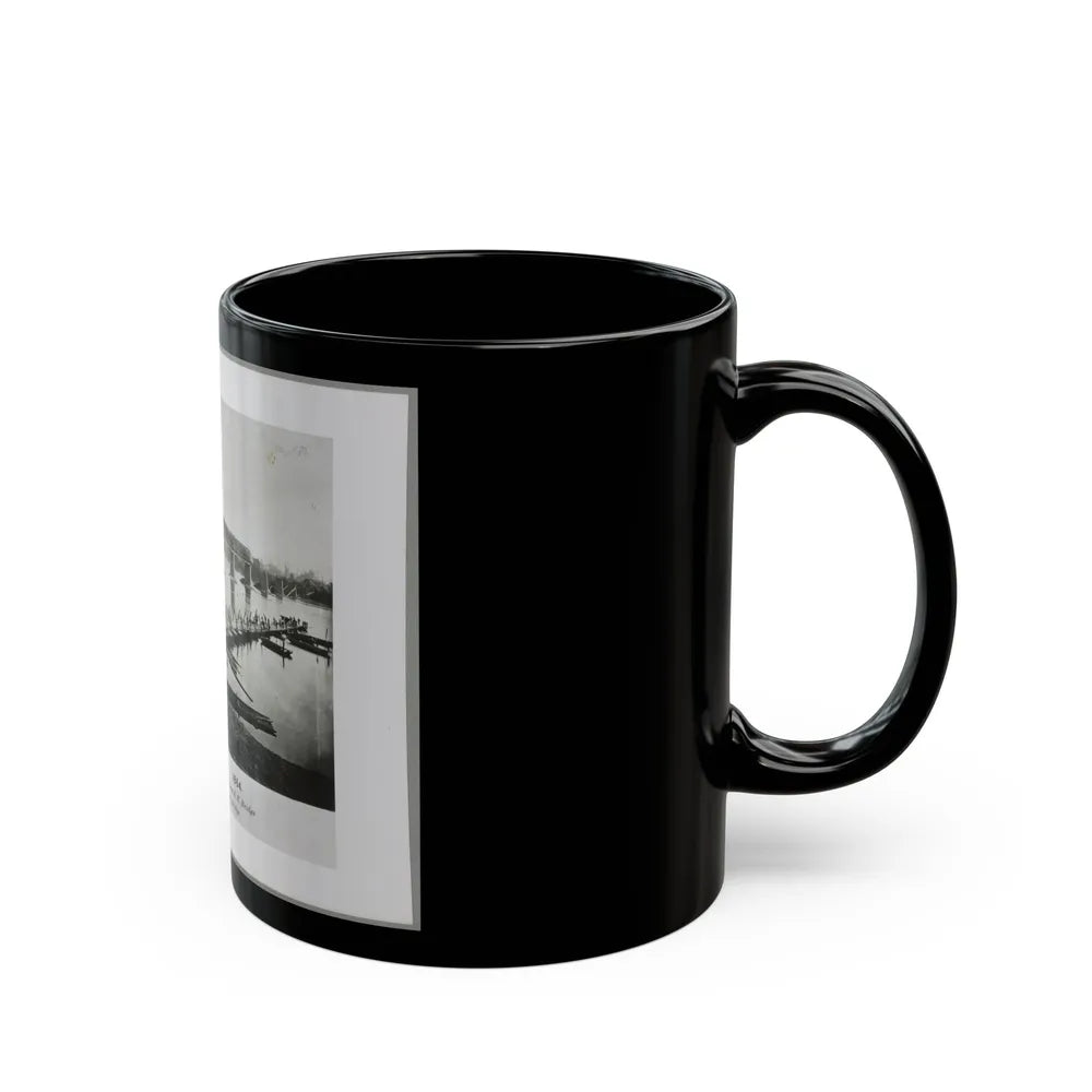 Bridgeport, Tenn. (I.E. Alabama), 1864, Showing Ruins Of Nashville & Chattanooga R.R. Bridge And Construction Of A Pontoon Bridge (U.S. Civil War) Black Coffee Mug-Go Mug Yourself