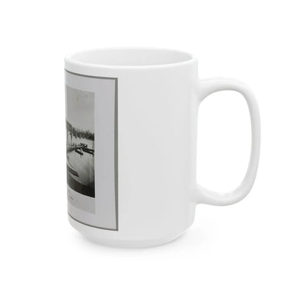 Bridgeport, Tenn. (I.E. Alabama), 1864, Showing Ruins Of Nashville & Chattanooga R.R. Bridge And Construction Of A Pontoon Bridge (U.S. Civil War) White Coffee Mug-Go Mug Yourself