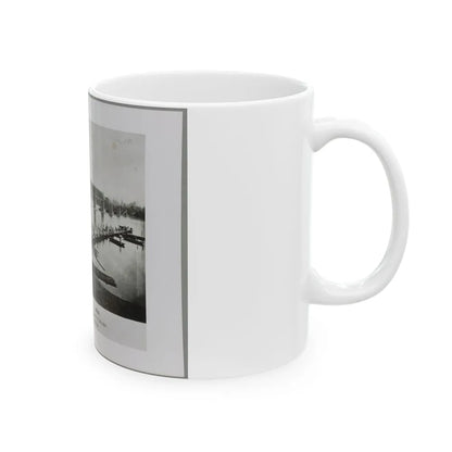 Bridgeport, Tenn. (I.E. Alabama), 1864, Showing Ruins Of Nashville & Chattanooga R.R. Bridge And Construction Of A Pontoon Bridge (U.S. Civil War) White Coffee Mug-Go Mug Yourself