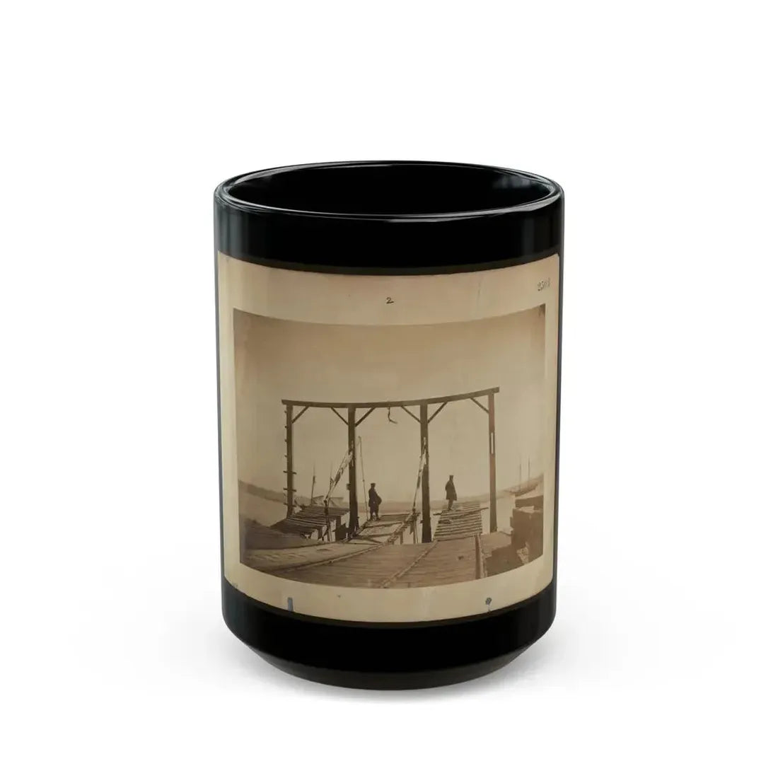Bridges By Means Of Which Cars Are Loaded Upon Or Unloaded From Arks Or Barges (U.S. Civil War) Black Coffee Mug 15oz - Go Mug Yourself