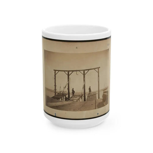 Bridges By Means Of Which Cars Are Loaded Upon Or Unloaded From Arks Or Barges (U.S. Civil War) White Coffee Mug 15oz - Go Mug Yourself