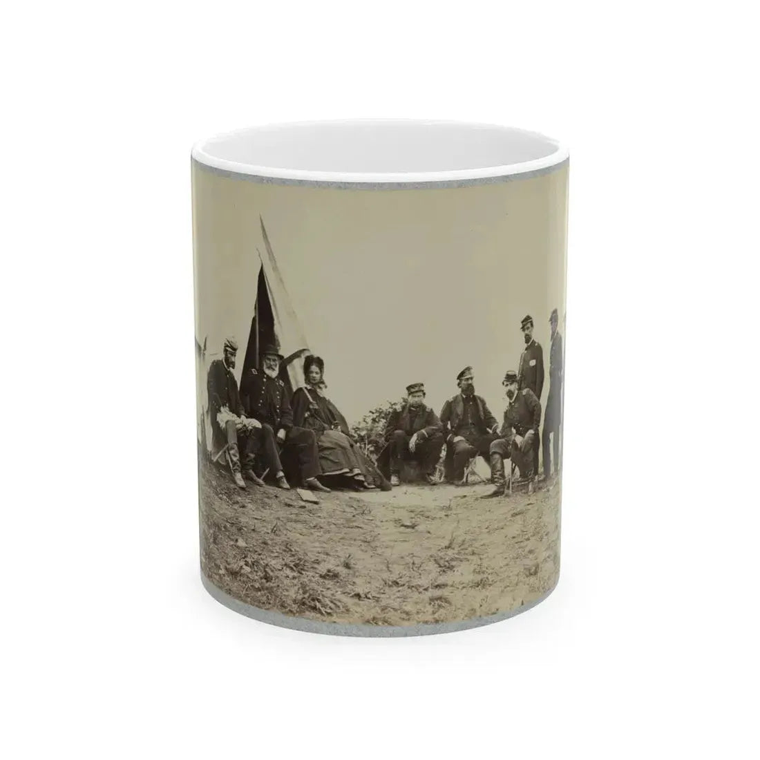 Brig. Gen. J. J. Abercrombie And Group (U.S. Civil War) White Coffee Mug 11oz - Go Mug Yourself