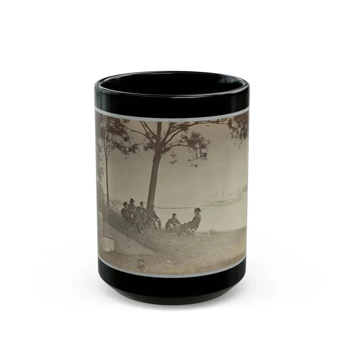 Brig. Gen. J. J. Abercrombie And Staff (U.S. Civil War) Black Coffee Mug 15oz - Go Mug Yourself