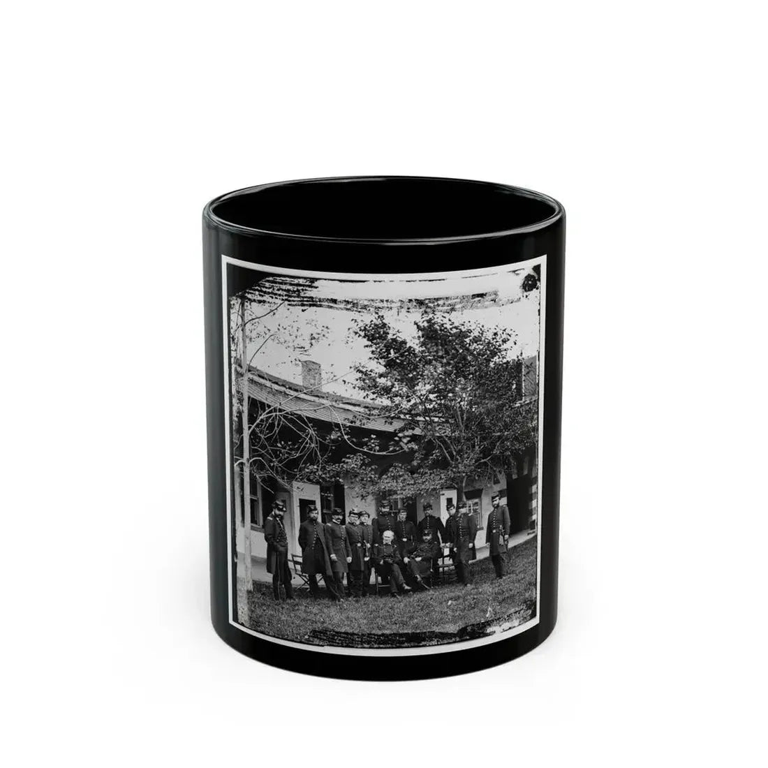 Brig. Gen. Mathew Martin  Burke & Staff. (U.S. Civil War) Black Coffee Mug 11oz - Go Mug Yourself