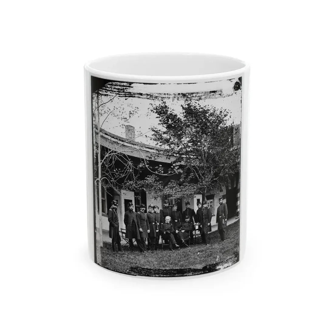 Brig. Gen. Mathew Martin  Burke & Staff. (U.S. Civil War) White Coffee Mug 11oz - Go Mug Yourself
