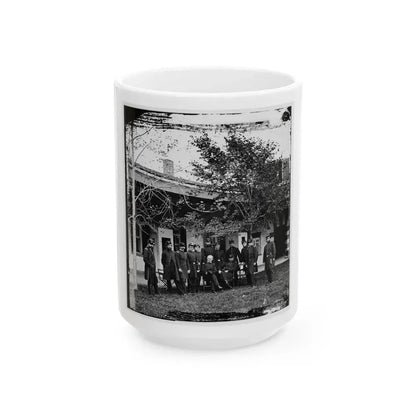 Brig. Gen. Mathew Martin  Burke & Staff. (U.S. Civil War) White Coffee Mug 15oz - Go Mug Yourself