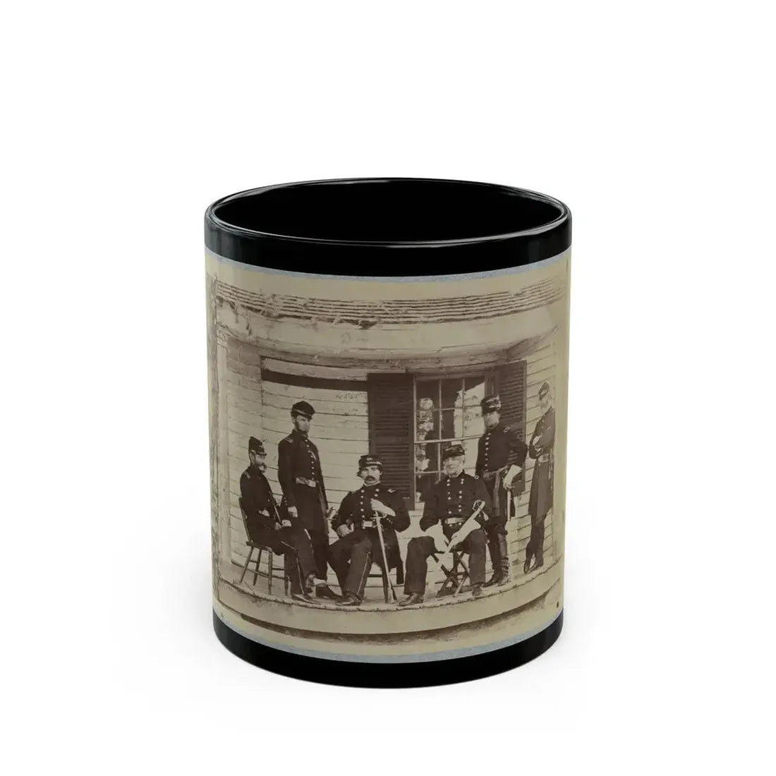 Brig. General J. S. Wadsworth And Staff (U.S. Civil War) Black Coffee Mug 11oz - Go Mug Yourself
