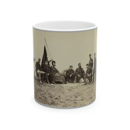 Brig. Gen. J. J. Abercrombie And Group (U.S. Civil War) White Coffee Mug-11oz-Go Mug Yourself