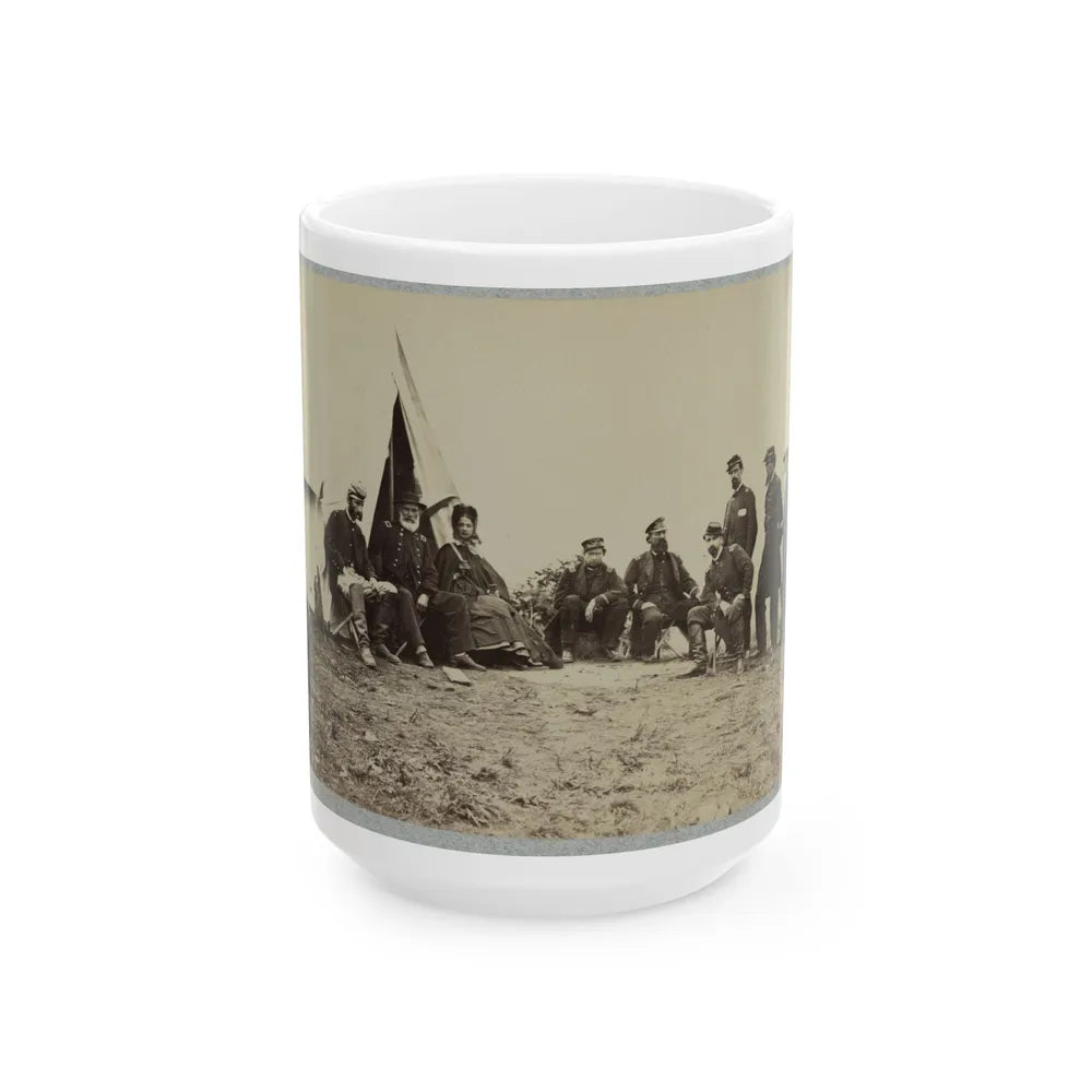 Brig. Gen. J. J. Abercrombie And Group (U.S. Civil War) White Coffee Mug-15oz-Go Mug Yourself