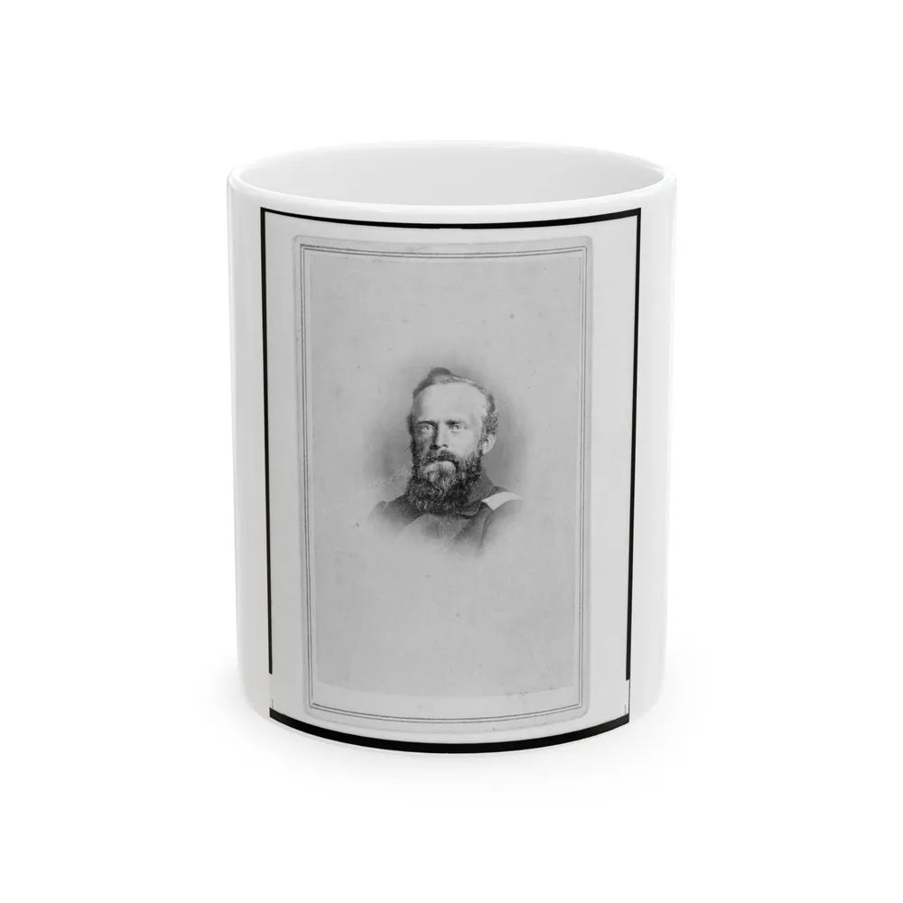 Brigade Commisariat Captain Edward Mueller, Union Officer In The 32nd Indiana Regiment, Bust Portrait, Facing Front (U.S. Civil War) White Coffee Mug-11oz-Go Mug Yourself