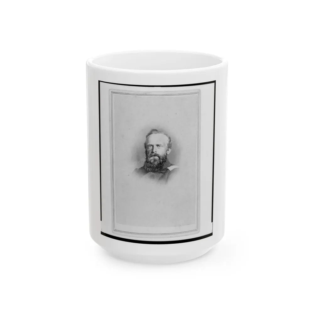 Brigade Commisariat Captain Edward Mueller, Union Officer In The 32nd Indiana Regiment, Bust Portrait, Facing Front (U.S. Civil War) White Coffee Mug-15oz-Go Mug Yourself