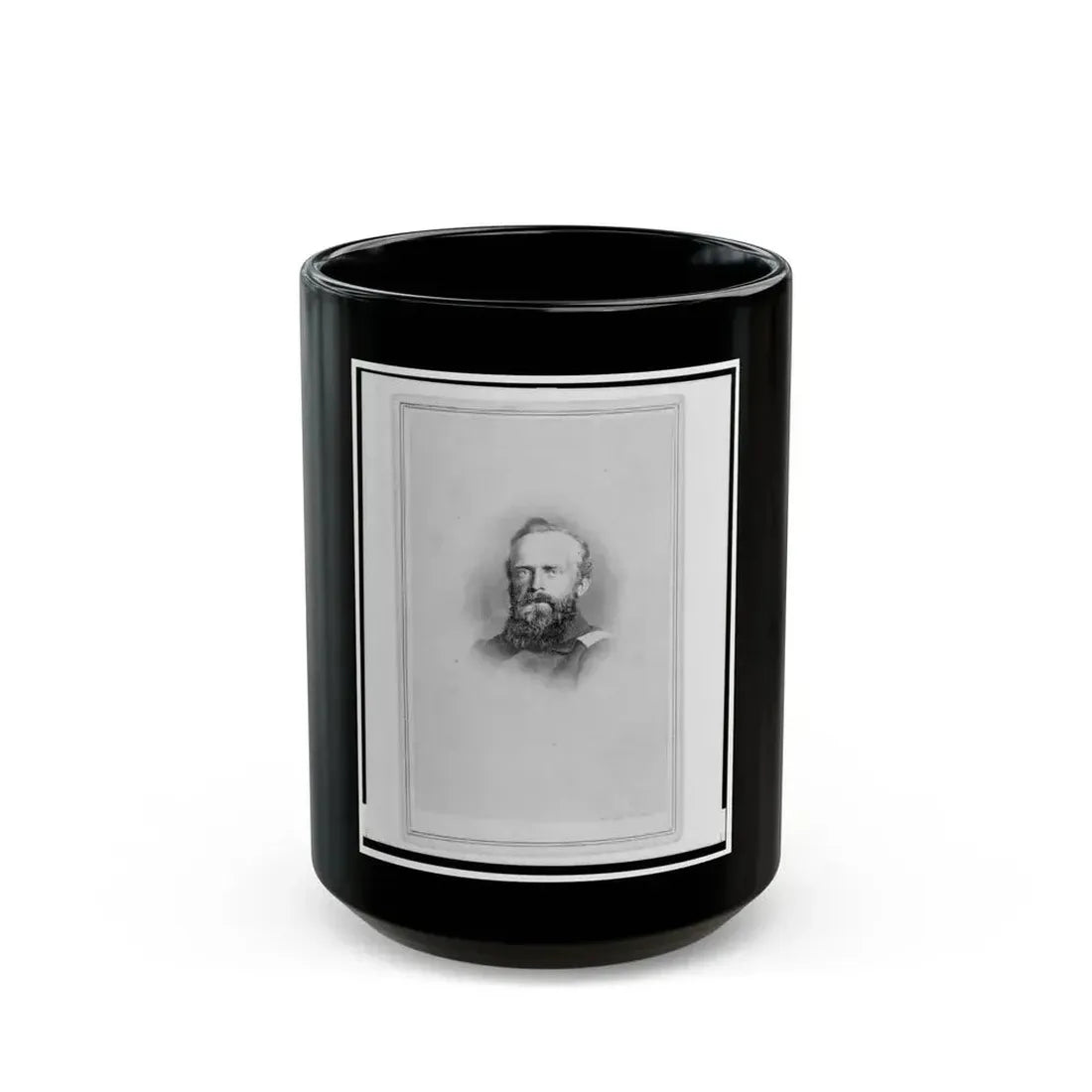 Brigade Commisariat Captain Edward Mueller, Union Officer In The 32nd Indiana Regiment, Bust Portrait, Facing Front (U.S. Civil War) Black Coffee Mug 15oz - Go Mug Yourself