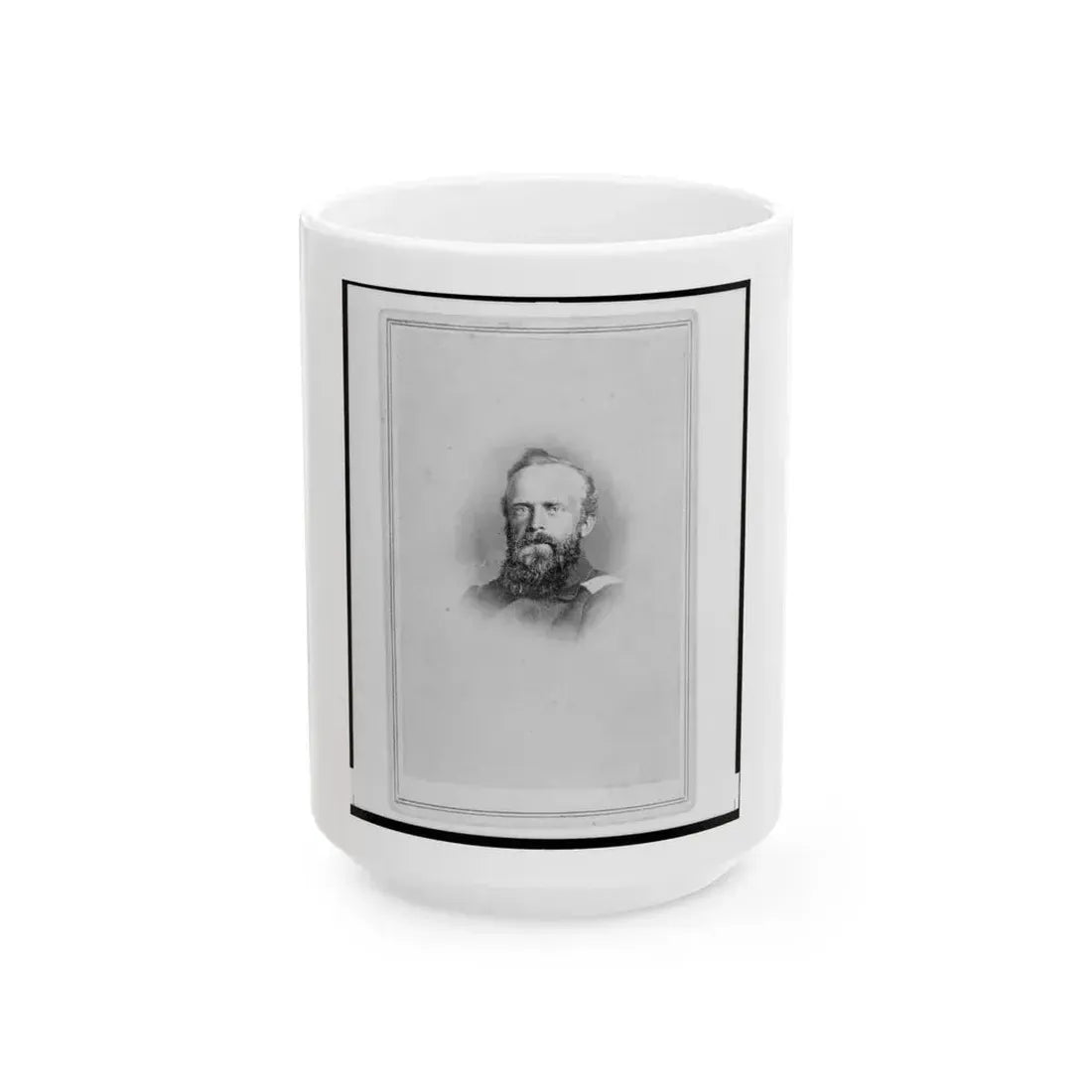 Brigade Commisariat Captain Edward Mueller, Union Officer In The 32nd Indiana Regiment, Bust Portrait, Facing Front (U.S. Civil War) White Coffee Mug 15oz - Go Mug Yourself