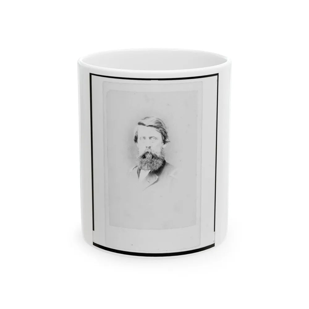 Brigadier General Jefferson Columbus Davis, Union Officer, Bust Portrait, Facing Front (U.S. Civil War) White Coffee Mug-11oz-Go Mug Yourself