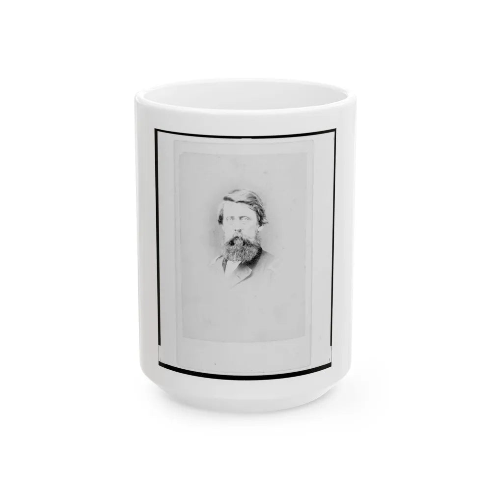 Brigadier General Jefferson Columbus Davis, Union Officer, Bust Portrait, Facing Front (U.S. Civil War) White Coffee Mug-15oz-Go Mug Yourself