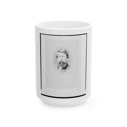 Brigadier General Jefferson Columbus Davis, Union Officer, Bust Portrait, Facing Front (U.S. Civil War) White Coffee Mug-15oz-Go Mug Yourself