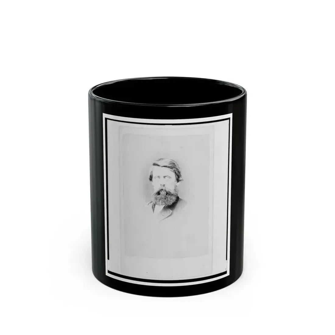 Brigadier General Jefferson Columbus Davis, Union Officer, Bust Portrait, Facing Front (U.S. Civil War) Black Coffee Mug 11oz - Go Mug Yourself